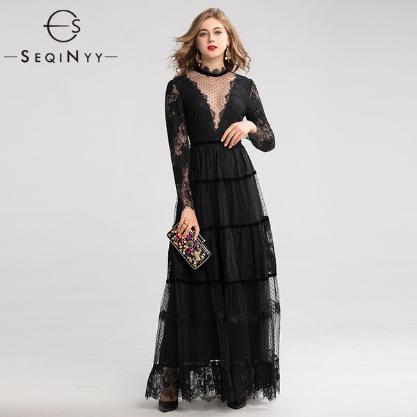 seqinyy maxi dress 2020 summer spring new fashion design women long sleeve translucent mesh lace flowers dress, Black;gray
seqinyy maxi dress 2020 summer spring new fashion design women long sleeve translucent mesh lace flowers dress, Black;gray