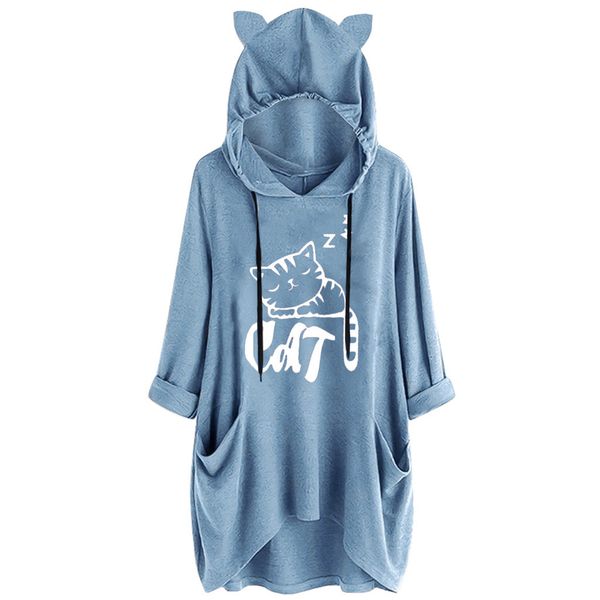 women casual print cat ear hooded shirt transparent raincoat women long sleeve pocket irregular blouse #ss, Black
women casual print cat ear hooded shirt transparent raincoat women long sleeve pocket irregular blouse #ss, Black