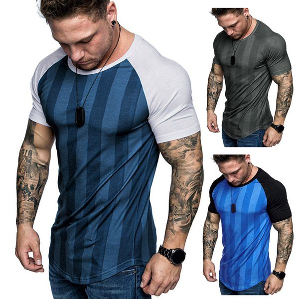 t shirt men summer casual fashion gray blue color short sleeve striped print tshirt round neck fitness sport running t-shirt top, White;black
t shirt men summer casual fashion gray blue color short sleeve striped print tshirt round neck fitness sport running t-shirt top, White;black