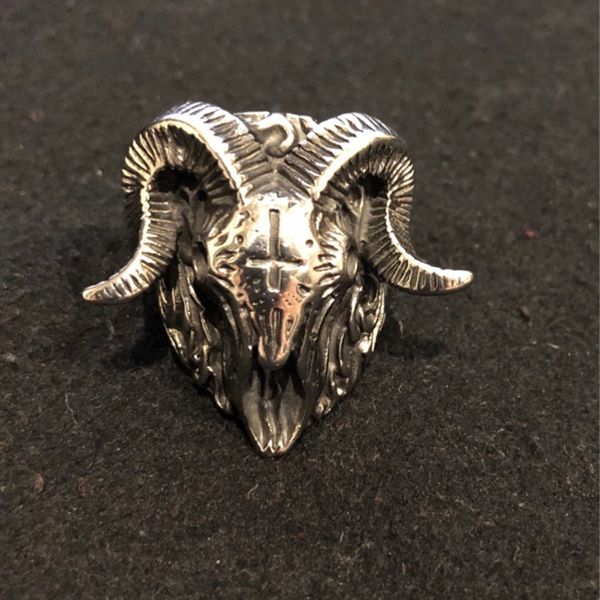 fdlk vintage satanic demon skull rings cross goat horn punk ring for men's biker jewelry, Golden;silver
fdlk vintage satanic demon skull rings cross goat horn punk ring for men's biker jewelry, Golden;silver