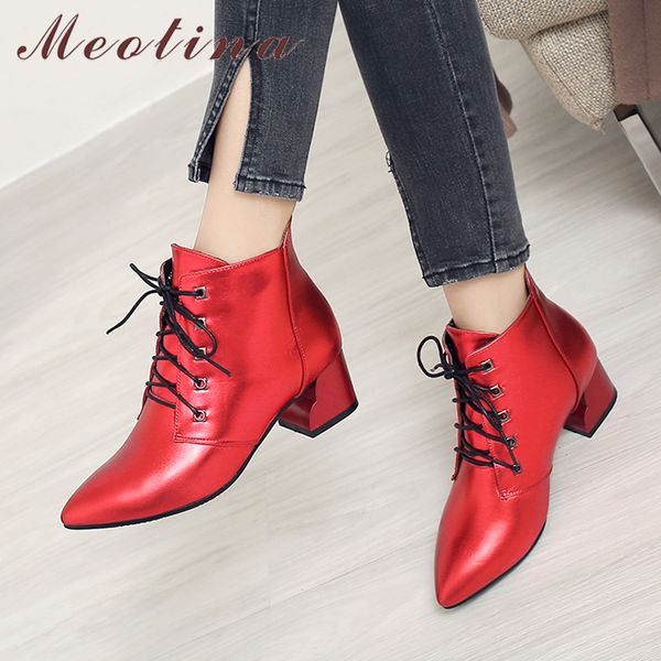 meotina women ankle boots low heels female short boots lace up spring women shoes large size 33-43 ladies red 2018 fashion, Black
meotina women ankle boots low heels female short boots lace up spring women shoes large size 33-43 ladies red 2018 fashion, Black