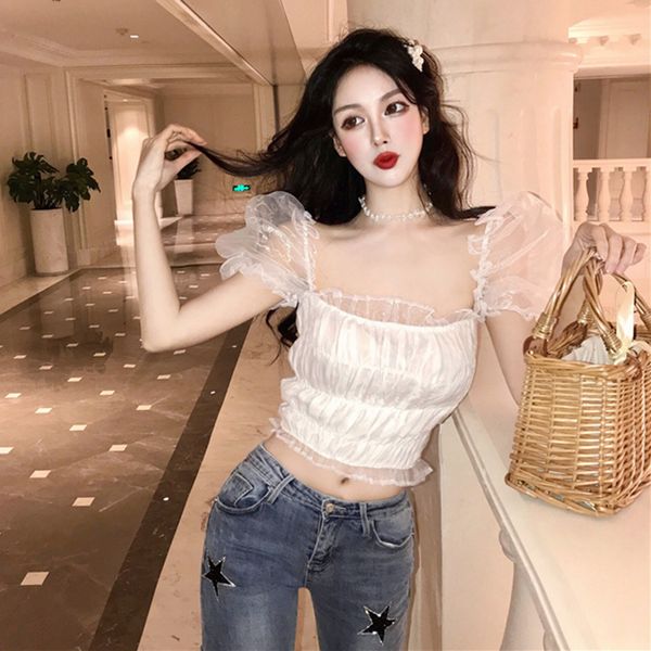 vintage designer moda camisas summer style blouse women crop chic shirts ladies puff sleeve chiffon blusa vetement femme, White
vintage designer moda camisas summer style blouse women crop chic shirts ladies puff sleeve chiffon blusa vetement femme, White