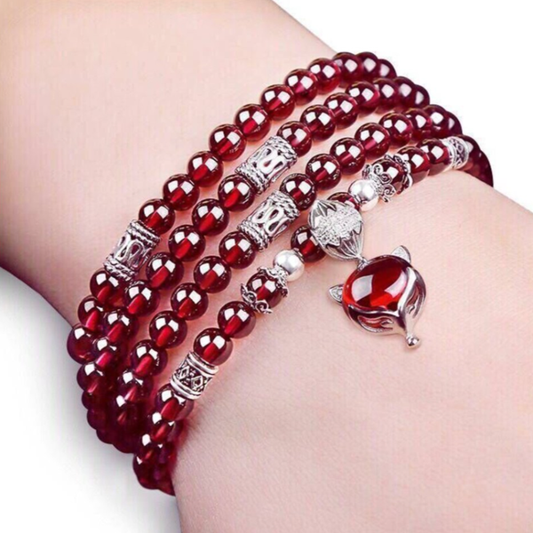 fyjs unique handmade weave garnet stone lovely with round beads elastic bracelet silver plated jewelry, Black
fyjs unique handmade weave garnet stone lovely with round beads elastic bracelet silver plated jewelry, Black