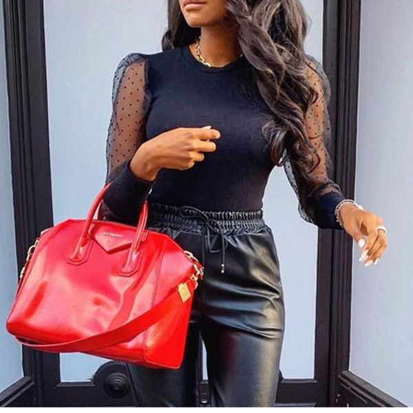 elegant women polka dot lace see-through sheer puff long sleeve o neck ladies bodysuit evening party clubwear, Black;white
elegant women polka dot lace see-through sheer puff long sleeve o neck ladies bodysuit evening party clubwear, Black;white