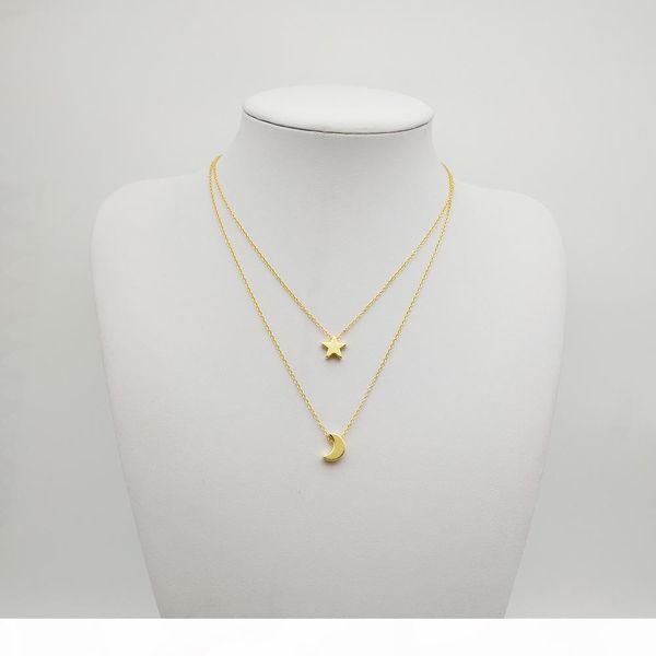 two layer necklace multi strand moon and star necklace hammered layering simple necklace for women jewelry pendant necklaces layered jewelry, Silver
two layer necklace multi strand moon and star necklace hammered layering simple necklace for women jewelry pendant necklaces layered jewelry, Silver