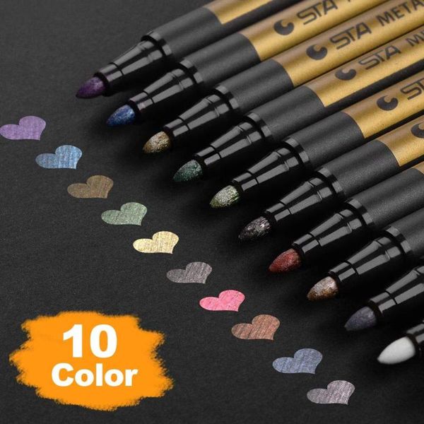 sta 10colors metallic highlighter markers pen writing marking ceramic/plastic/glass/steel/wood/clothes design mark diy scrapbook
sta 10colors metallic highlighter markers pen writing marking ceramic/plastic/glass/steel/wood/clothes design mark diy scrapbook