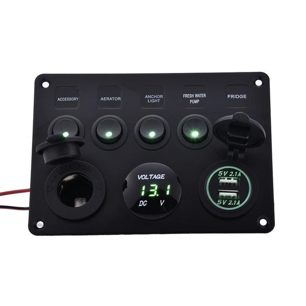 dual usb 4.2a socket car charger led voltmeter cigarette lighter 12v power outlet 5 gang on-off toggle switch panel for car boat
dual usb 4.2a socket car charger led voltmeter cigarette lighter 12v power outlet 5 gang on-off toggle switch panel for car boat