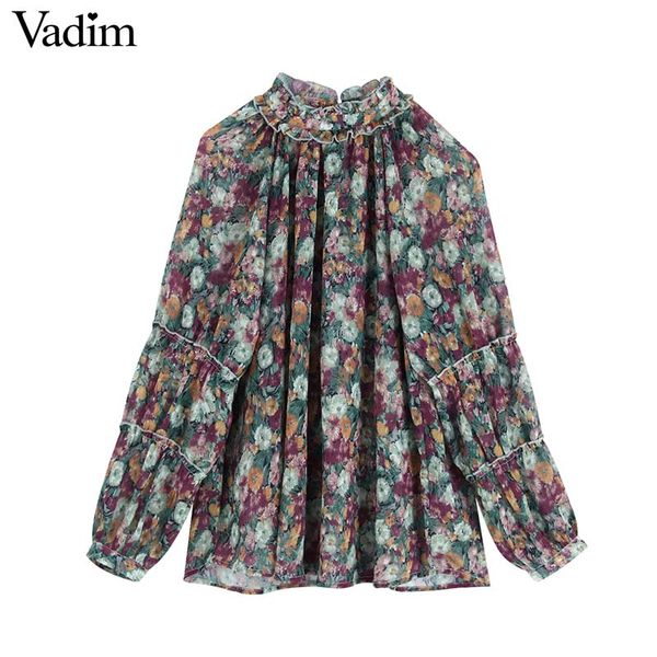 women's blouses & shirts vadim women chic oversized floral pattern blouse see through lantern sleeve shirt female casual vintage loose, White
women's blouses & shirts vadim women chic oversized floral pattern blouse see through lantern sleeve shirt female casual vintage loose, White