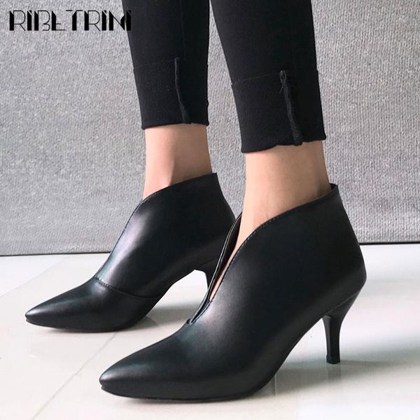 ribetrini new fashion female thin heel pointed toe slip on black shoes woman boots women consise elegant office boots
ribetrini new fashion female thin heel pointed toe slip on black shoes woman boots women consise elegant office boots