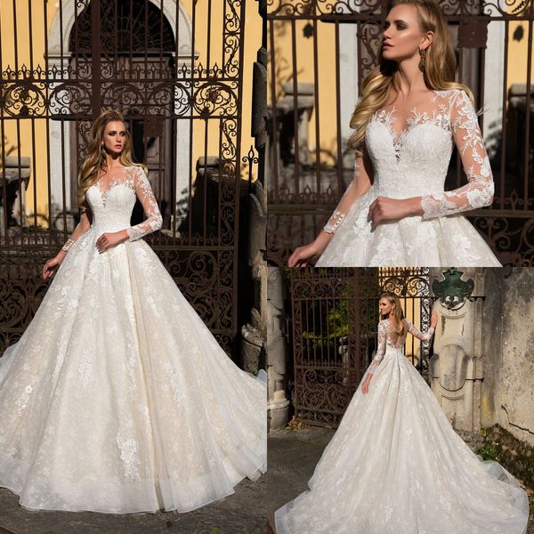 lussano bridal 2019 wedding dresses lace appliques long sleeve bridal gowns plus size ball gown castle wedding dress robe de mariée, White
lussano bridal 2019 wedding dresses lace appliques long sleeve bridal gowns plus size ball gown castle wedding dress robe de mariée, White