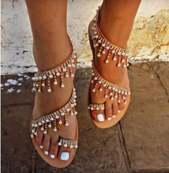 women bohemia handmade summer bead flat sandals shoes ladies wedding party gladiator jewelry sandals shoes plus size 34-43, Black
women bohemia handmade summer bead flat sandals shoes ladies wedding party gladiator jewelry sandals shoes plus size 34-43, Black