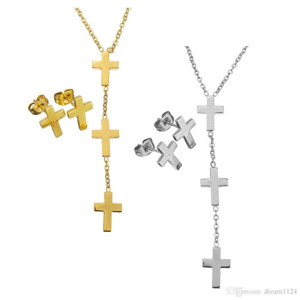new arrive stainless steel pendant necklace jewelry sets small lovely cross stud earring choker chain women jewelry set, Silver
new arrive stainless steel pendant necklace jewelry sets small lovely cross stud earring choker chain women jewelry set, Silver