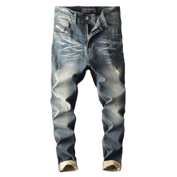 2019 spring new fashion black jeans men brand slim fit ripped jeans for men vintage streetwear skinny denim pants, Blue
2019 spring new fashion black jeans men brand slim fit ripped jeans for men vintage streetwear skinny denim pants, Blue