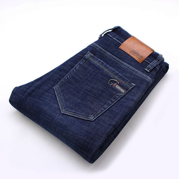 new men's jeans casual business jeans regular straight fit stretch fabric elasticity denim trousers male, Blue 
new men's jeans casual business jeans regular straight fit stretch fabric elasticity denim trousers male, Blue