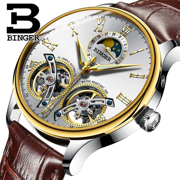 switzerland watches men binger sapphire waterproof toubillon automatic mechanical men's watch moon phase b-8606mn-9, Slivery;brown
switzerland watches men binger sapphire waterproof toubillon automatic mechanical men's watch moon phase b-8606mn-9, Slivery;brown