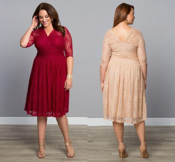 crimson plus size lace evening gowns tea length v-neck cocktail party bridesmaid with short sheer sleeves mother dresses special occasion, Black;red
crimson plus size lace evening gowns tea length v-neck cocktail party bridesmaid with short sheer sleeves mother dresses special occasion, Black;red