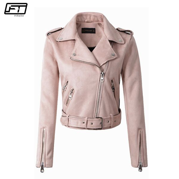 fitaylor spring autumn biker pink leather jacket female 2018 new motorcycle suede jacket for women slim short moto coat mujer, Black
fitaylor spring autumn biker pink leather jacket female 2018 new motorcycle suede jacket for women slim short moto coat mujer, Black