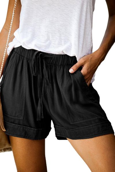 women strive pocketed tencel summer shorts high waist bottoms with pockets girls casual strappy elastic drawstring pleating wide leg pants, White;black
women strive pocketed tencel summer shorts high waist bottoms with pockets girls casual strappy elastic drawstring pleating wide leg pants, White;black