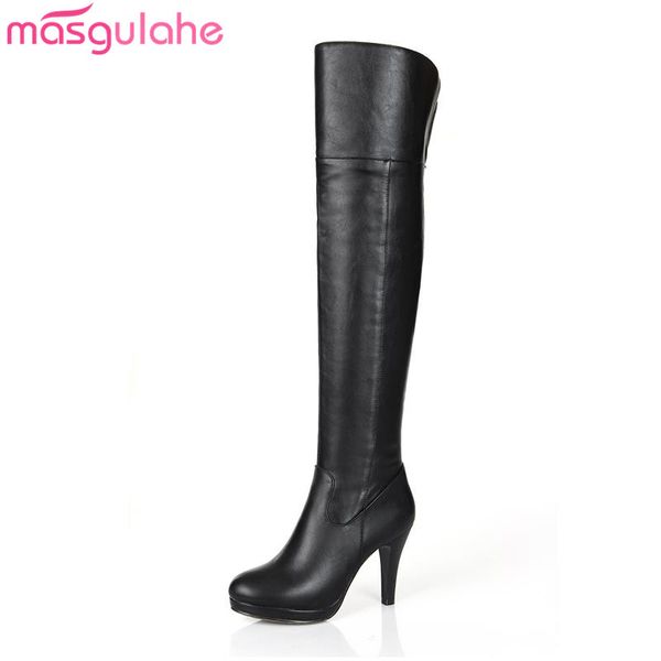 masgulahe 2018 new arrival thigh high boots round toe high heels genuine leather boots zipper fashion winter womens shoes, Black
masgulahe 2018 new arrival thigh high boots round toe high heels genuine leather boots zipper fashion winter womens shoes, Black