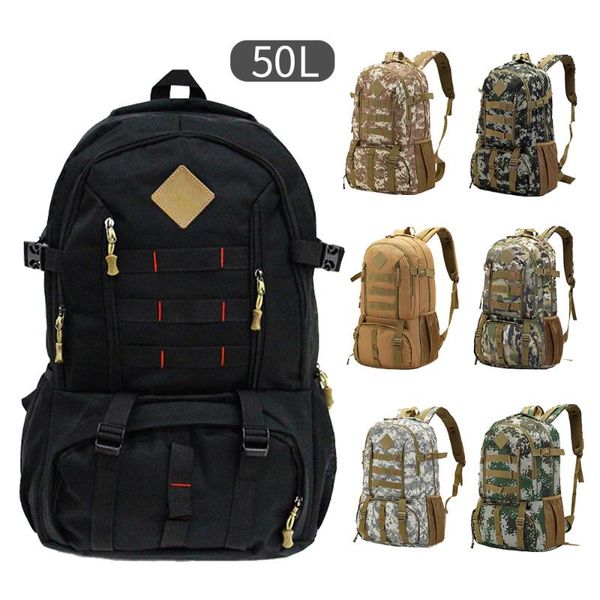 1pc 50l tactical backpack nylon waterproof hiking hunting backpack tourist rucksack outdoor sport large-capacity men bag
1pc 50l tactical backpack nylon waterproof hiking hunting backpack tourist rucksack outdoor sport large-capacity men bag