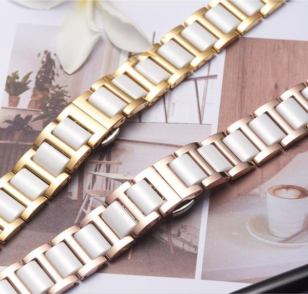 butterfly buckle ceramic mix metal wristband for samsung galaxy watch 42 46mm band active gear s2 s3 ticwatch 1 2 e pro strap, Black;brown
butterfly buckle ceramic mix metal wristband for samsung galaxy watch 42 46mm band active gear s2 s3 ticwatch 1 2 e pro strap, Black;brown