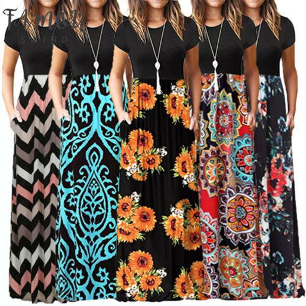 2020 arrival women's floral printed short sleeve boho casual long maxi dress split party beach sundress clubwear, Black;gray
2020 arrival women's floral printed short sleeve boho casual long maxi dress split party beach sundress clubwear, Black;gray