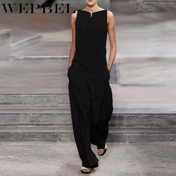 wepbel pockets jumpsuits for women ladies fashion solid color loose minimalist casual sleeveless rompers jumpsuits, Black;white
wepbel pockets jumpsuits for women ladies fashion solid color loose minimalist casual sleeveless rompers jumpsuits, Black;white