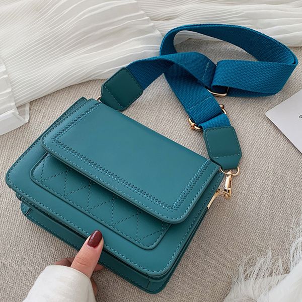 

monnet cauthy new arrival bags for women concise leisure pu practical crossbody bag solid color lake blue black brown small flap