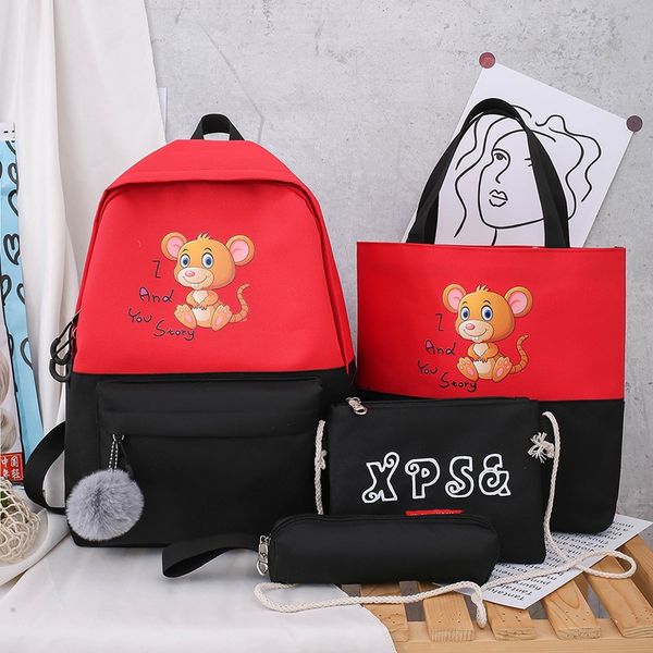 2020 new student school bag four-piece campus junior high school student canvas backpack large capacity high back
2020 new student school bag four-piece campus junior high school student canvas backpack large capacity high back