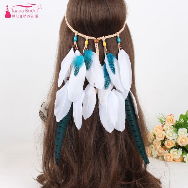 elegant pheasant peacock ostrich feathers drape down brown woven braided headband with bead bohemian accessories zh034
elegant pheasant peacock ostrich feathers drape down brown woven braided headband with bead bohemian accessories zh034