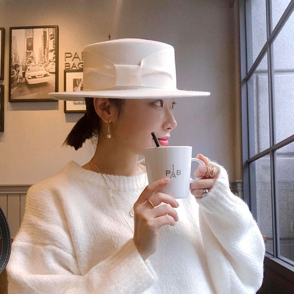 women's retro bow white 100% woolen hat female foreign trade wide brim british wild felt wide ribbon decoration beanie hats, Blue;gray
women's retro bow white 100% woolen hat female foreign trade wide brim british wild felt wide ribbon decoration beanie hats, Blue;gray