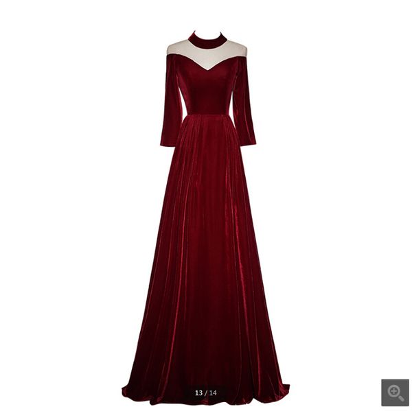 vestido de festa 2019 wine velvet a line long sleeve prom dresses sheer back elegant long prom gowns evening dress, White;black
vestido de festa 2019 wine velvet a line long sleeve prom dresses sheer back elegant long prom gowns evening dress, White;black