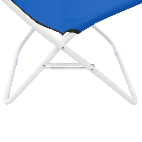 foldable beach chairs 2 pcs blue garden sets