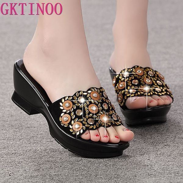 rhinestone women sandals comfortable geuine leather thick heels women's casual shoes summer sandals plush size 35-42, Black
rhinestone women sandals comfortable geuine leather thick heels women's casual shoes summer sandals plush size 35-42, Black