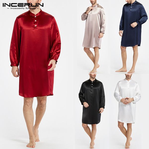 incerun men robe pajamas soft faux silk satin long sleeve casual men bathrobe sleepwear homewear men clothing 2019 spring 5xl, Black;brown
incerun men robe pajamas soft faux silk satin long sleeve casual men bathrobe sleepwear homewear men clothing 2019 spring 5xl, Black;brown