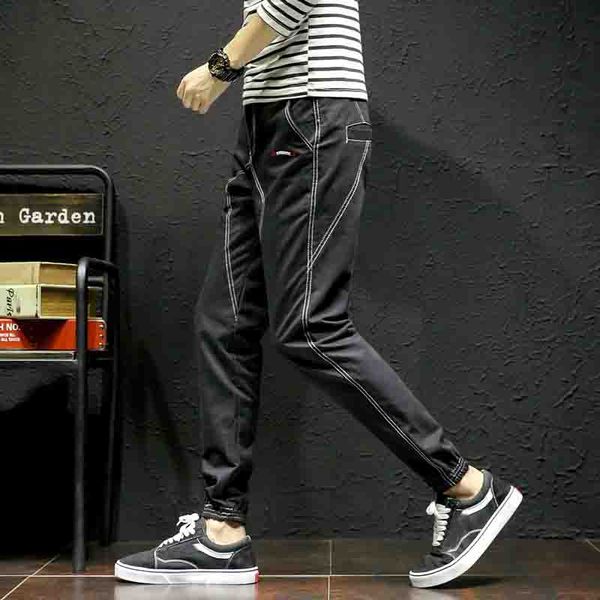 plain casual trousers joggers slim fit man chinos pants with elastic mens joggers brand male trousers men pants casual solid pan, Black
plain casual trousers joggers slim fit man chinos pants with elastic mens joggers brand male trousers men pants casual solid pan, Black