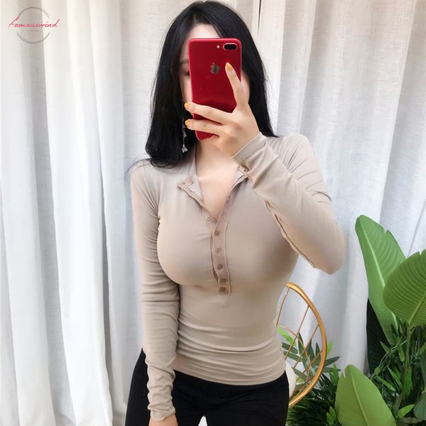 white t shirt women 2020 korean style women long sleeve button slim basic ropa mujer chic clothes deep v neck
white t shirt women 2020 korean style women long sleeve button slim basic ropa mujer chic clothes deep v neck