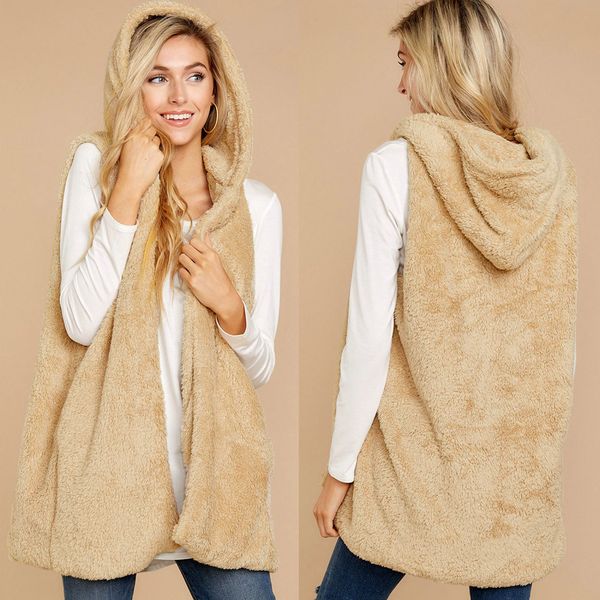 winter faux fur coat women casual hoodies sleeveless faux fur warm vest waistcoat outwear jacket female coat 9.7, Black
winter faux fur coat women casual hoodies sleeveless faux fur warm vest waistcoat outwear jacket female coat 9.7, Black