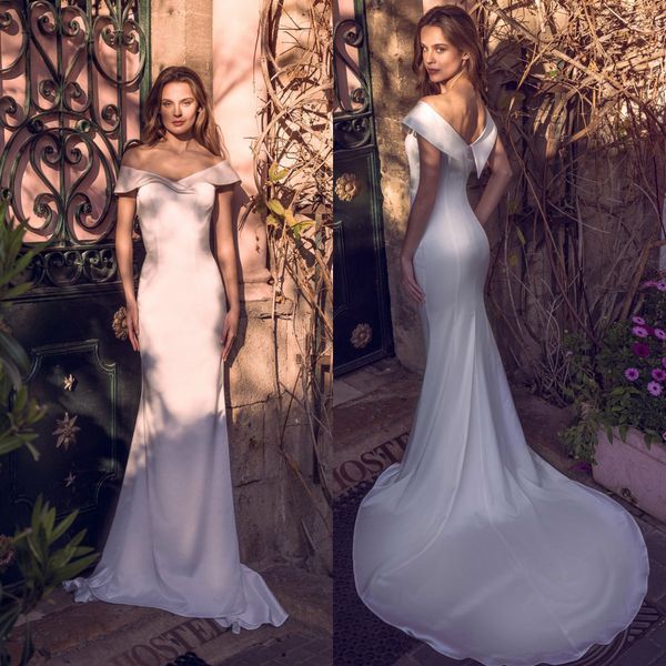 2020 mermaid wedding dresses off shoulder satin bridal gowns custom made backless sweep train wedding dress robe de mariee, White
2020 mermaid wedding dresses off shoulder satin bridal gowns custom made backless sweep train wedding dress robe de mariee, White