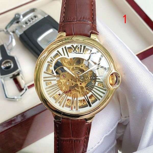 ballon bleu balloon man watches automatic hollow watches leather band 42mm, Slivery;brown
ballon bleu balloon man watches automatic hollow watches leather band 42mm, Slivery;brown