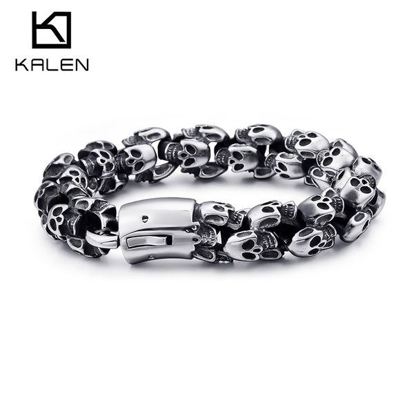 kalen large stainless steel shiny skull charm bracelets men's bracelet boy punk skeleton fashion jewelry gift to big men j190722, Golden;silver
kalen large stainless steel shiny skull charm bracelets men's bracelet boy punk skeleton fashion jewelry gift to big men j190722, Golden;silver