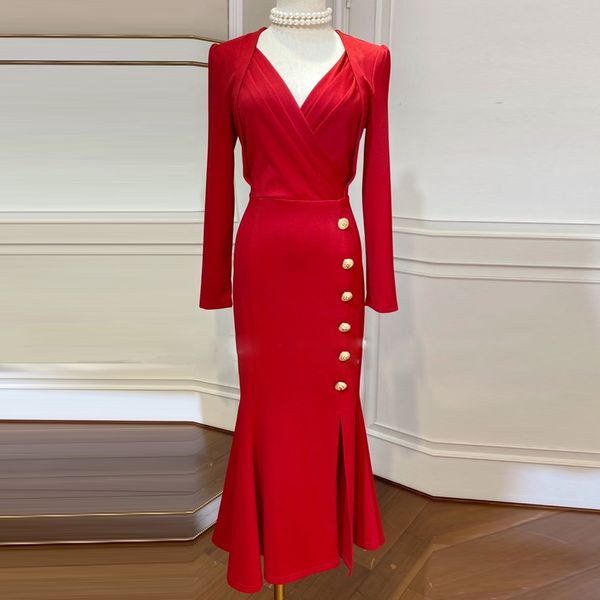red roosarosee designer women spring autumn v-neck long sleeve mermaid midi dress elegant party vestidos robe femme dresses, Black;gray
red roosarosee designer women spring autumn v-neck long sleeve mermaid midi dress elegant party vestidos robe femme dresses, Black;gray