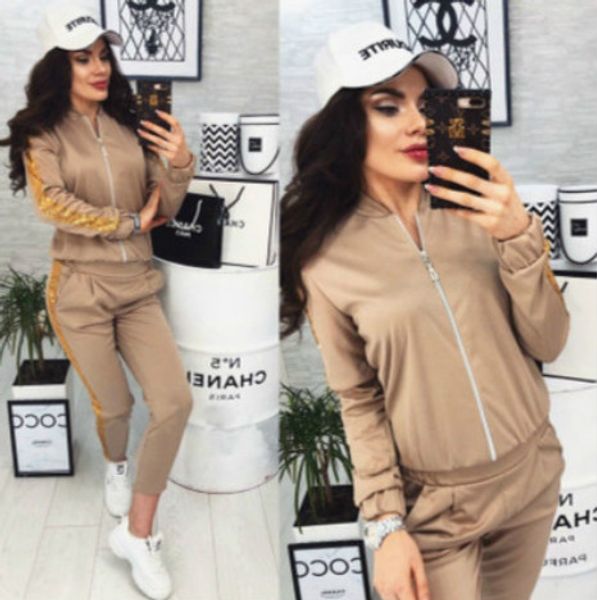 womens solid color suit new fashion casual sequin stitching jacket trousers sports suit women winter 2020 for high end, White
womens solid color suit new fashion casual sequin stitching jacket trousers sports suit women winter 2020 for high end, White