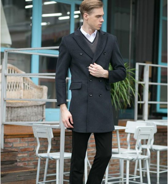 m-xxxl 2019 new men's casual woolen coat european and american men's long double-breasted youth woolen coat, Black
m-xxxl 2019 new men's casual woolen coat european and american men's long double-breasted youth woolen coat, Black