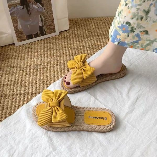spring and summer 2020 women's slippers, rattan grass woven rubber sole, summer wear fashionable flat bottom bow sandals,ins slippers, Black
spring and summer 2020 women's slippers, rattan grass woven rubber sole, summer wear fashionable flat bottom bow sandals,ins slippers, Black