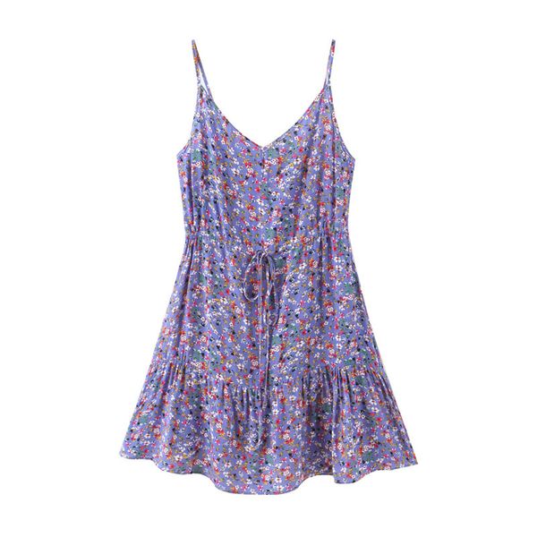 casual dresses women chic floral print mini dress violet backless drawstring tied straps female beach style vestidos, Black;gray
casual dresses women chic floral print mini dress violet backless drawstring tied straps female beach style vestidos, Black;gray