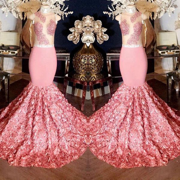 gorgeous pink mermaid prom dresses 2019 sheer with appliques 3d rose flower sweep train evening gowns cocktail formal party dress, Black
gorgeous pink mermaid prom dresses 2019 sheer with appliques 3d rose flower sweep train evening gowns cocktail formal party dress, Black
