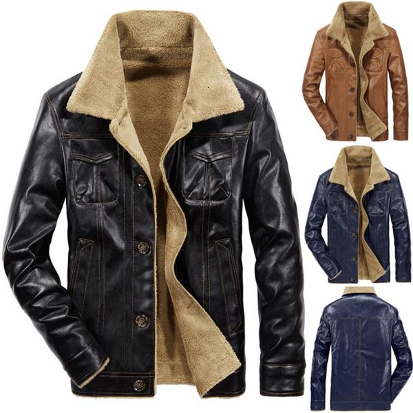 spot goods fashion men's leather jacket coat warm autumn winter casual pocket button thermal outwear jumper for male men, Black;brown
spot goods fashion men's leather jacket coat warm autumn winter casual pocket button thermal outwear jumper for male men, Black;brown