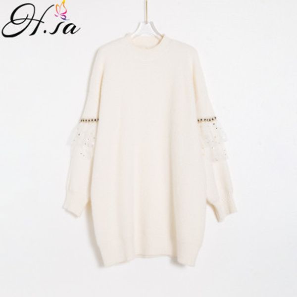 hsa winter knit pullovers long ruffles sleeve knit jumpers white midi knitwear dress lace patchwrok mohair soft long sweaters, White;black
hsa winter knit pullovers long ruffles sleeve knit jumpers white midi knitwear dress lace patchwrok mohair soft long sweaters, White;black