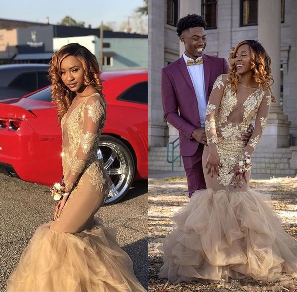 champagne mermaid prom dresses long sleeve lace sequined sweep train plus size evening gowns abendkleider caftan formal wear robes de soirée, Black
champagne mermaid prom dresses long sleeve lace sequined sweep train plus size evening gowns abendkleider caftan formal wear robes de soirée, Black